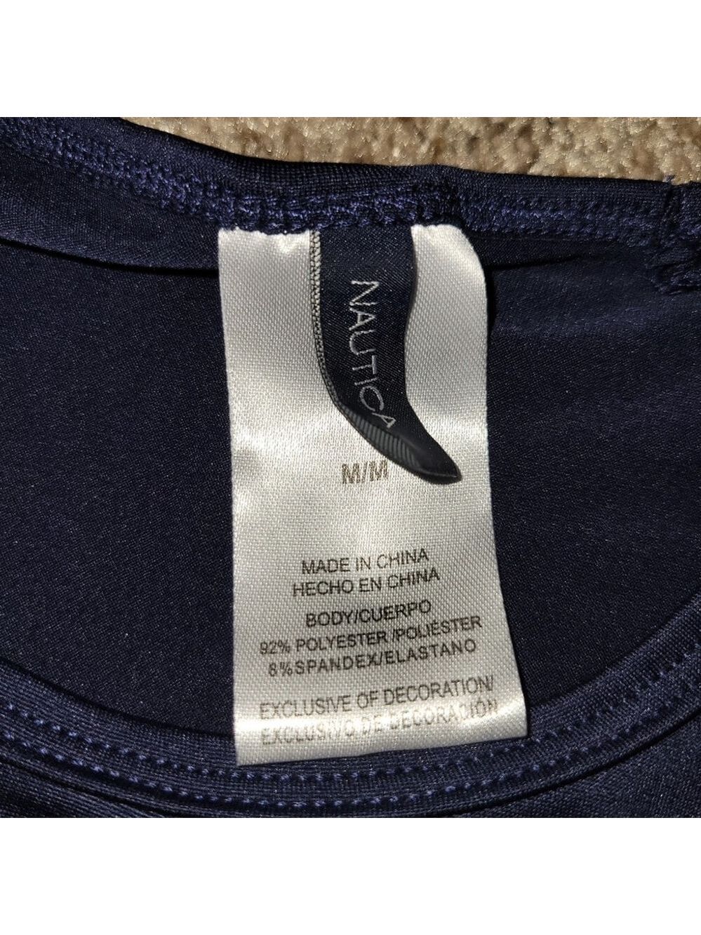 Nautica Long Sleeve UPF30+ Navy Swim Shirt Women's M - Picture 2 of 5